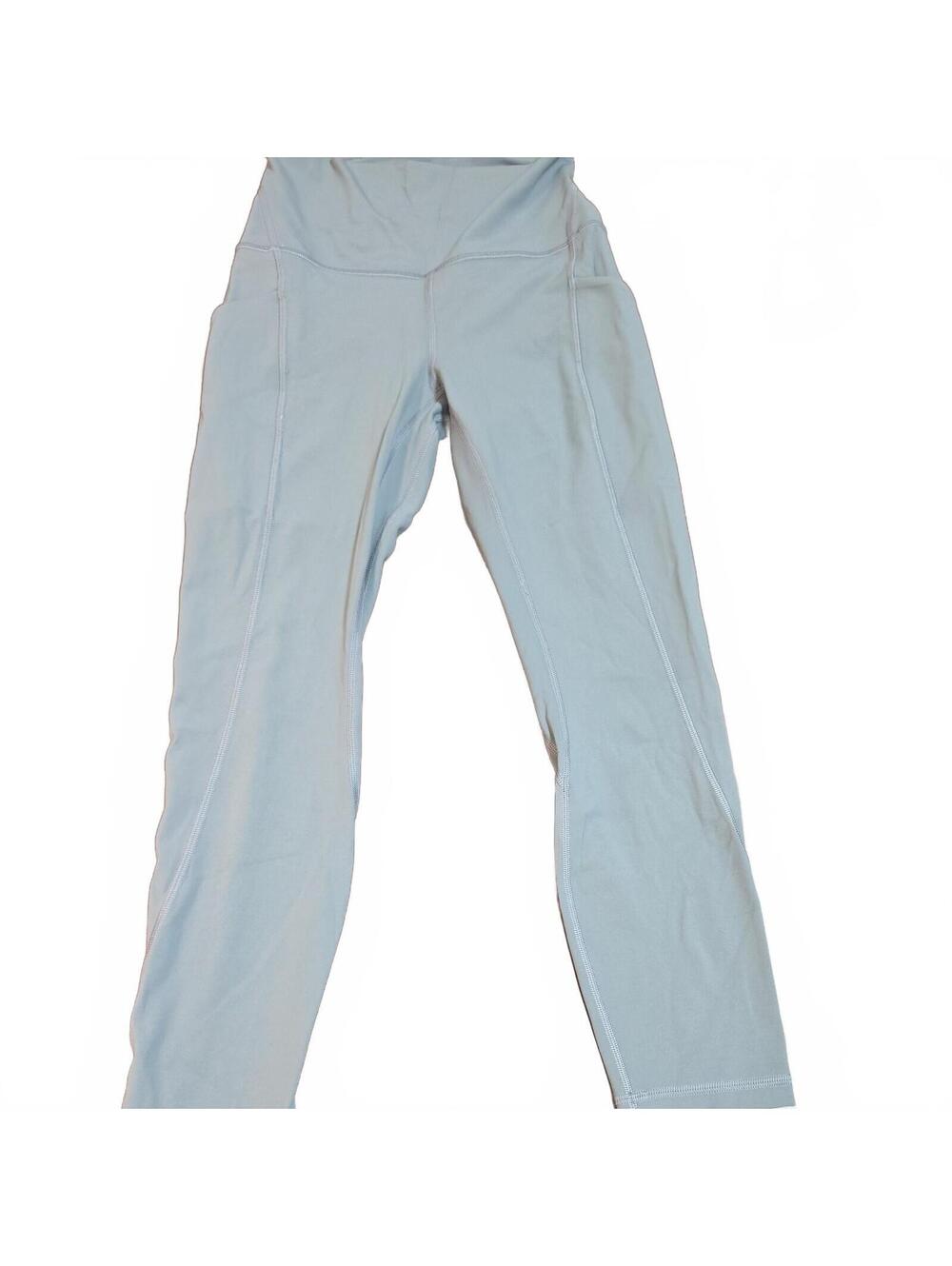 Lululemon high-rise athletic leggings Size 4 square box tag Light Blue pockets